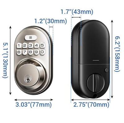 Keyless Entry RZ-A Satin Nickel Keypad Deadbolt
