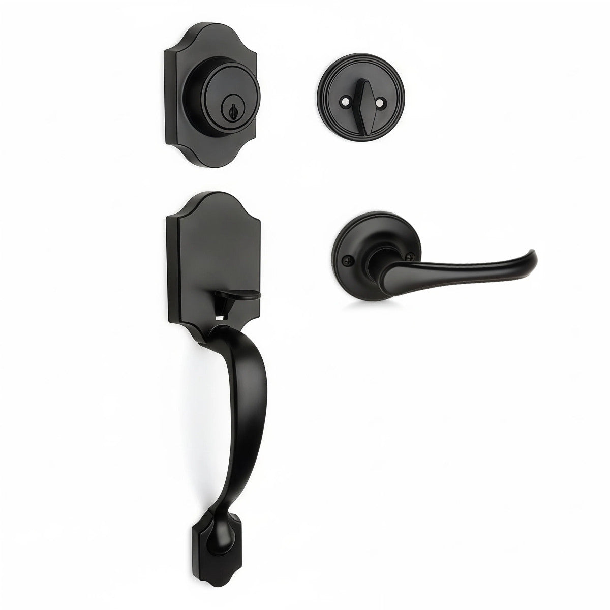 Valhala Matte Black Decorative Handleset with Rochester Lever