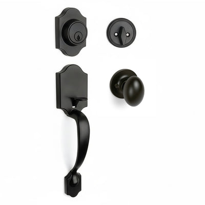 Valhala Matte Black Decorative Handleset with Somerset Knob