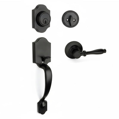 Valhala Matte Black Decorative Handleset with Villa Lever