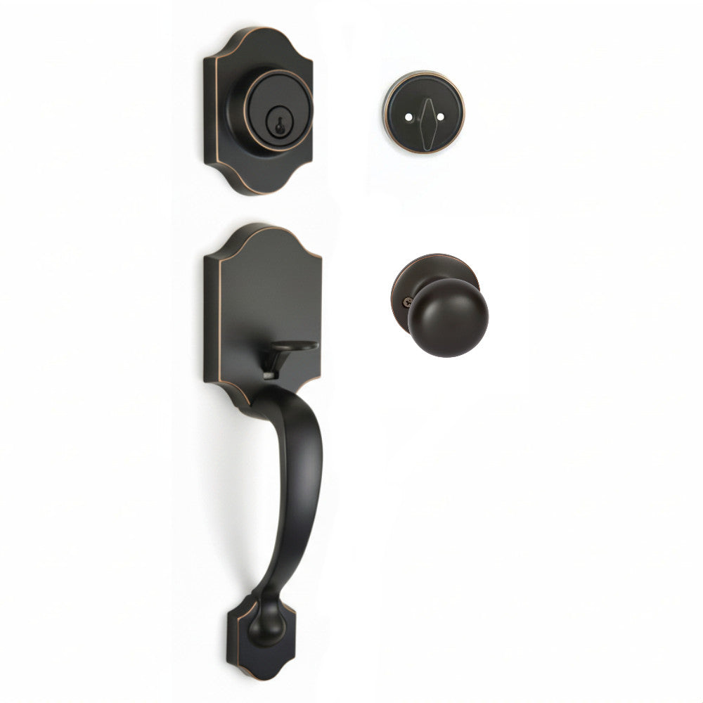 Valhala Oil Rubbed Bronze Decorative Handleset with Bedford Knob