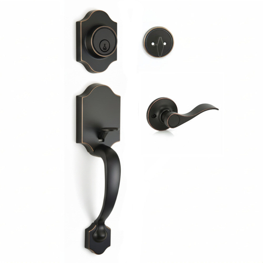 Valhala Oil Rubbed Bronze Decorative Handleset with Kingston Lever
