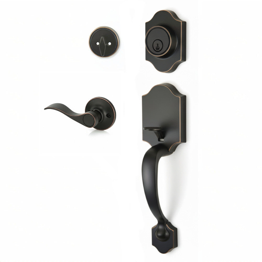 Valhala Oil Rubbed Bronze Decorative Handleset with Kingston Lever