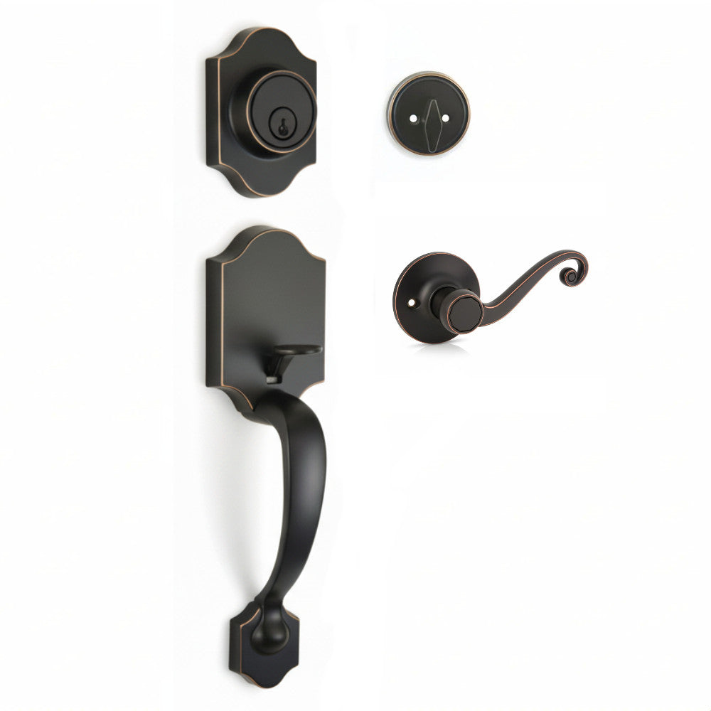 Valhala Oil Rubbed Bronze Decorative Handleset with Livingston Lever