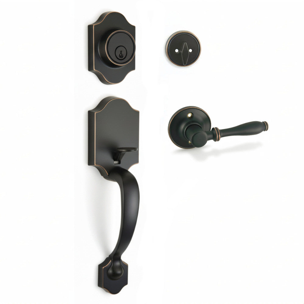 Valhala Oil Rubbed Bronze Decorative Handleset with Villa Lever