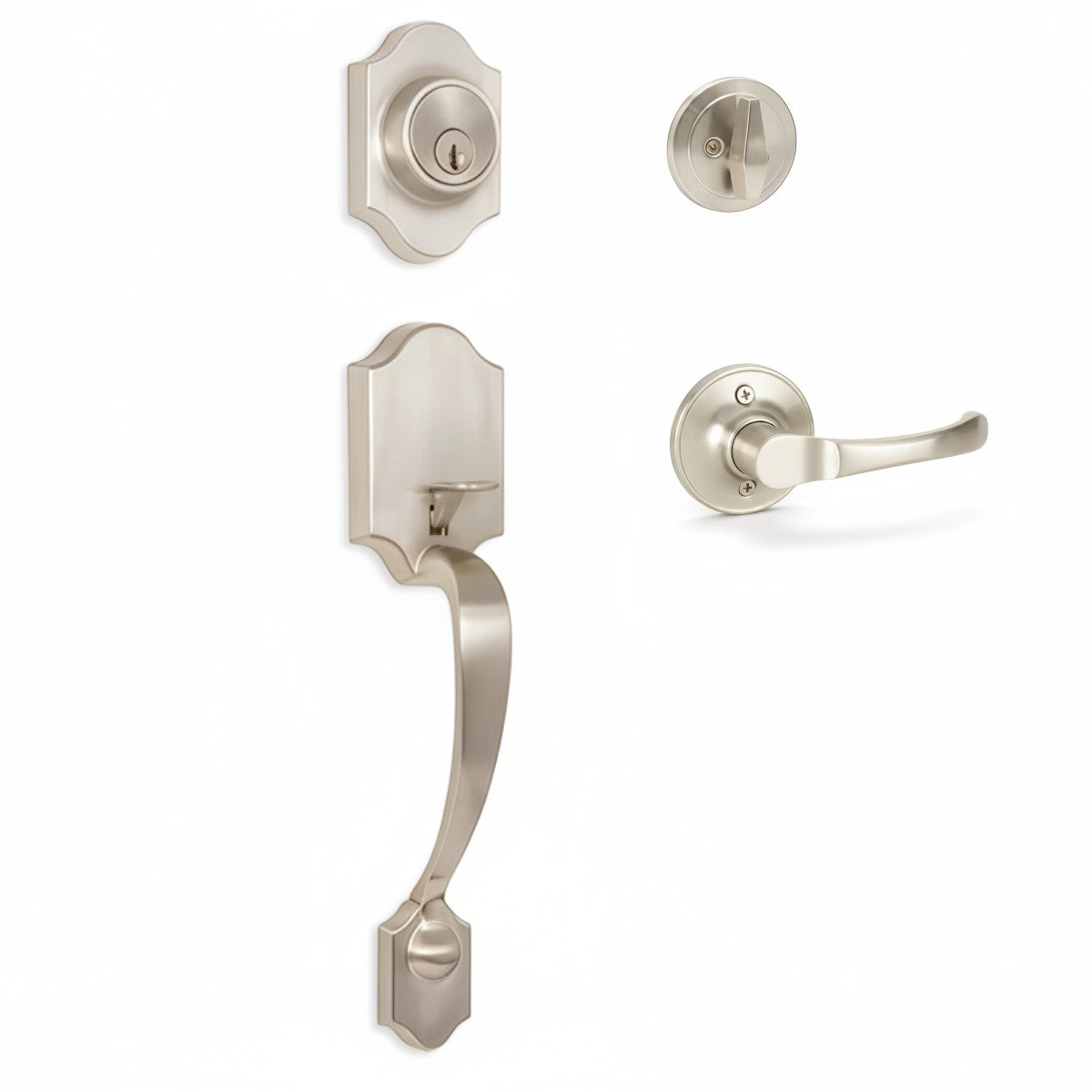 Valhala Satin Nickel Decorative Handleset with Arlington Lever