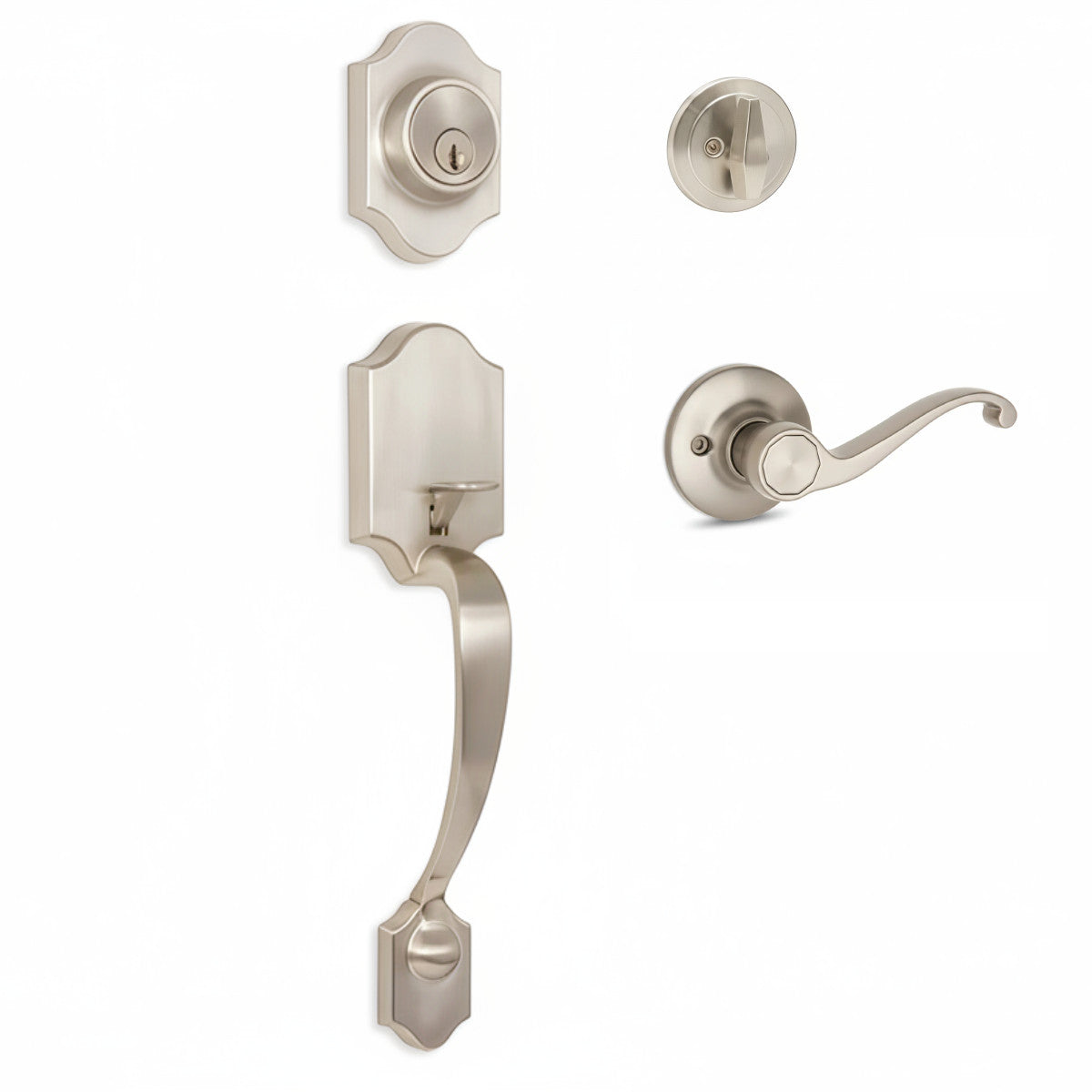 Valhala Satin Nickel Decorative Handleset with Richmond Lever