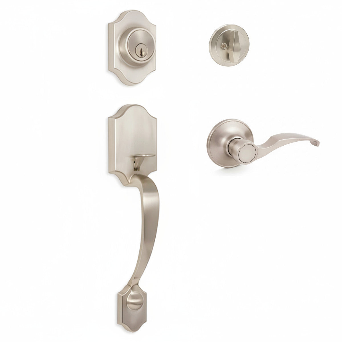 Valhala Satin Nickel Decorative Handleset with Sedona Lever