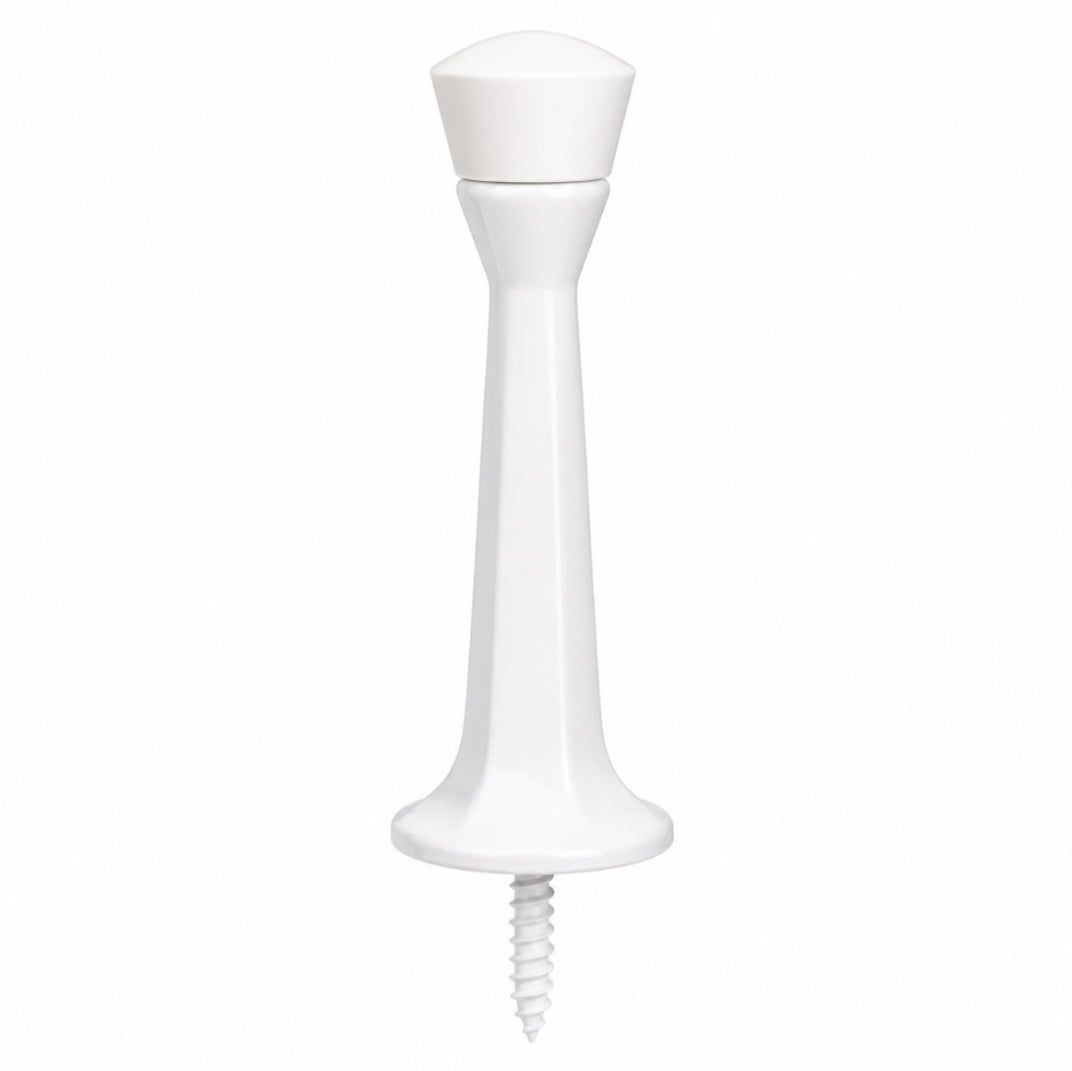 White Heavy Duty Solid Rigid Door Stop