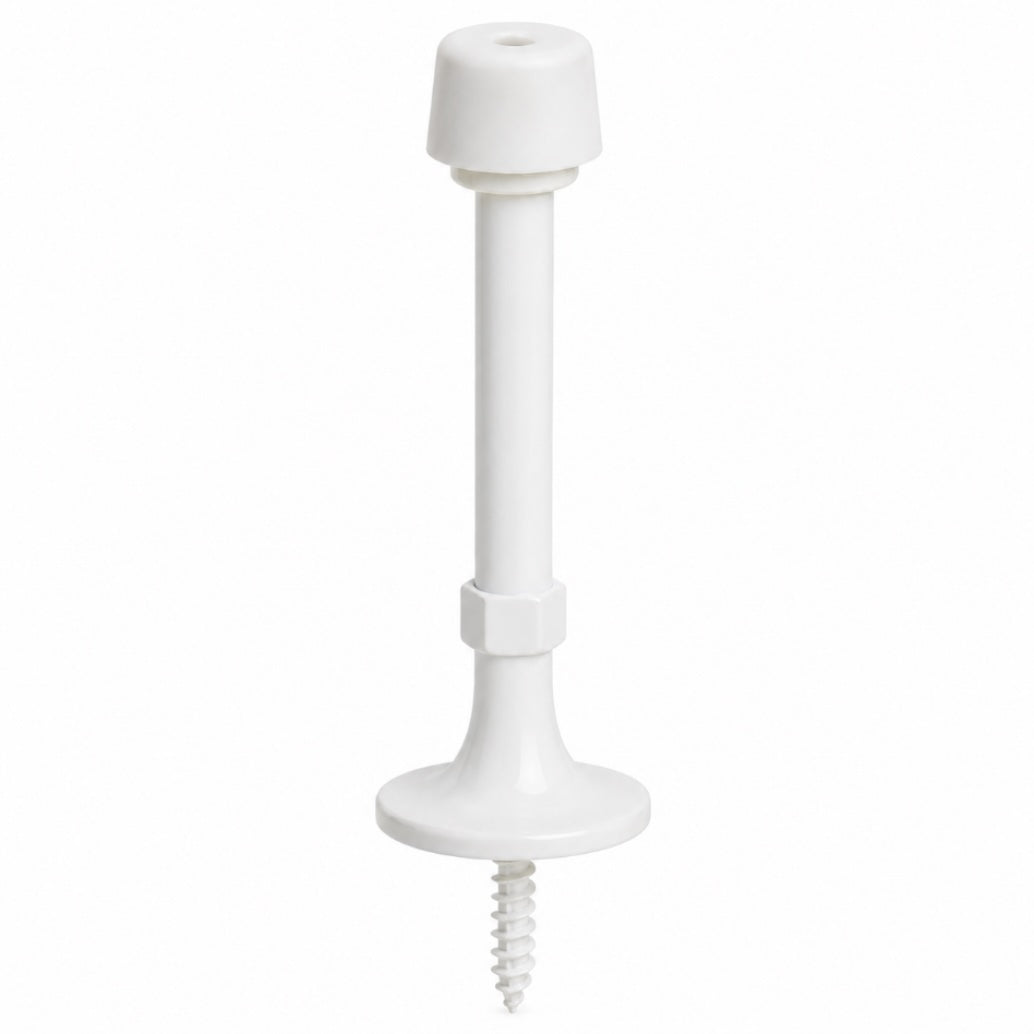 Light Duty Solid Rigid Door Stop, White
