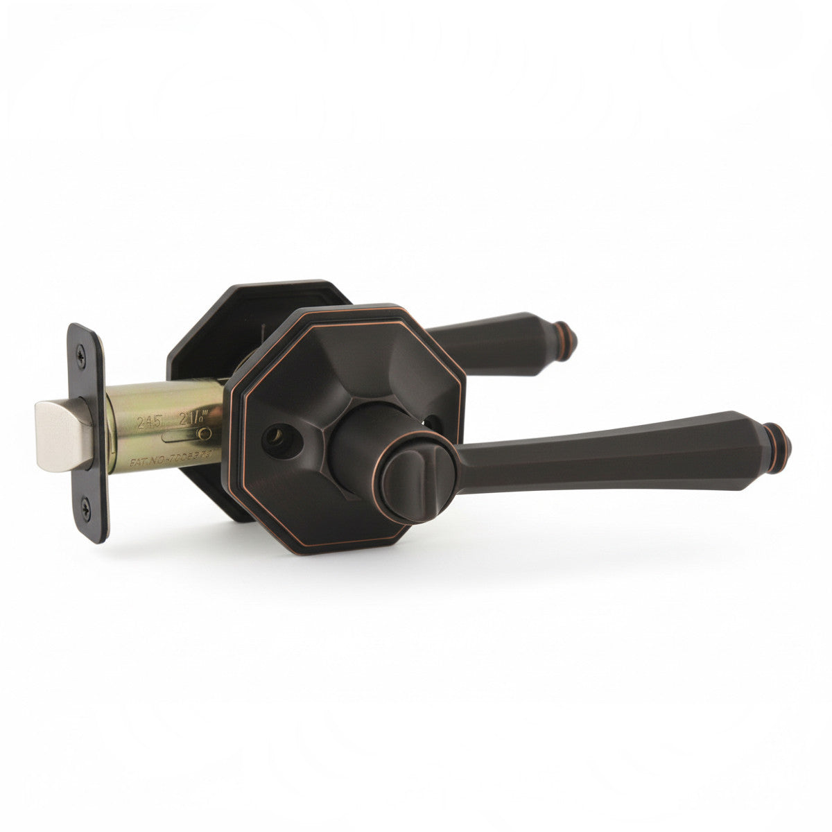 Bronze door handle on a white background