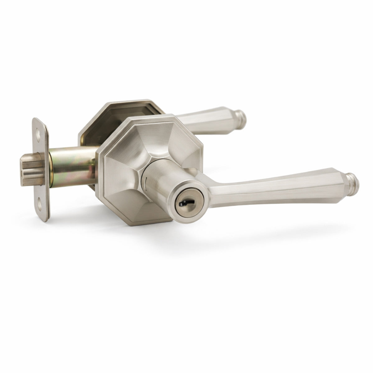 Windsor Entry Door Lever, Satin Nickel