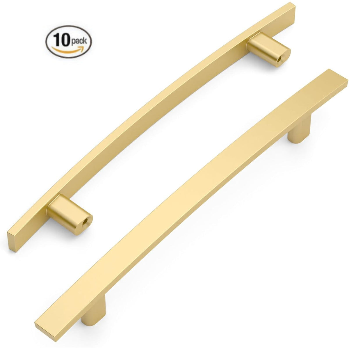 Amerdeco 10 PACK Brushed Gold 5" (128mm) ZH0003 Kitchen Cabinet Pull