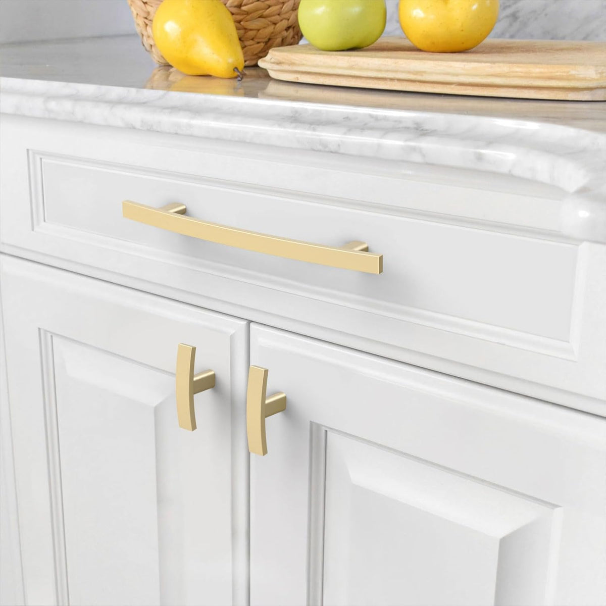 Amerdeco 10 PACK Brushed Gold 5" (128mm) ZH0003 Kitchen Cabinet Pull