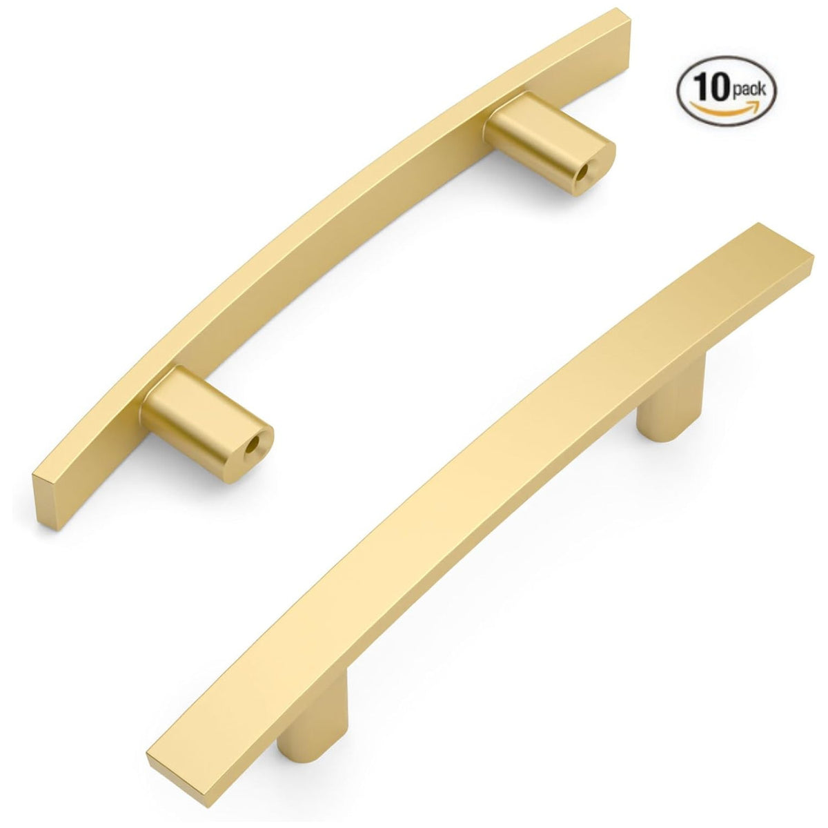 Amerdeco 10 PACK Brushed Gold 3" (76mm) ZH0003 Kitchen Cabinet Pull