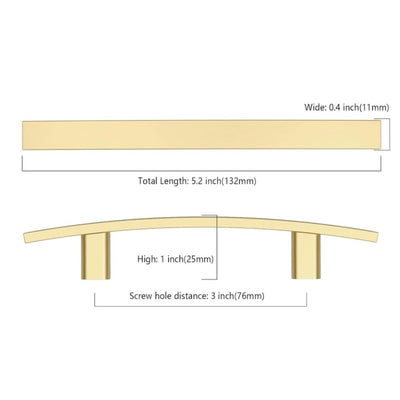 Amerdeco ZH0003 Brushed Gold 3" (76mm) Kitchen Cabinet Pull