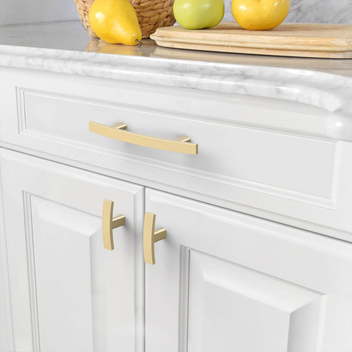 Amerdeco 10 PACK Brushed Gold 3-3/4" (96mm) ZH0003 Kitchen Cabinet Pull