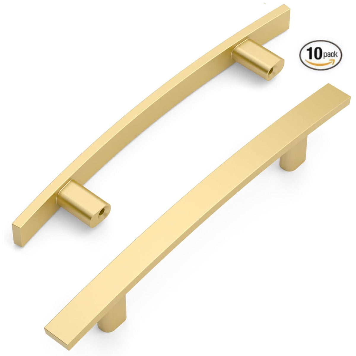 Amerdeco 10 PACK Brushed Gold 3-3/4" (96mm) ZH0003 Kitchen Cabinet Pull