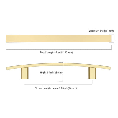 Amerdeco ZH0003 Brushed Gold 3-3/4" (96mm) Kitchen Cabinet Pull