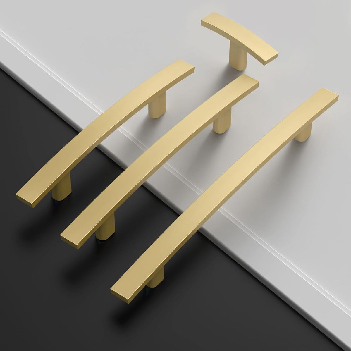 Amerdeco ZH0003 Brushed Gold T-Bar Kitchen Cabinet Knobs