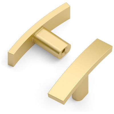 Amerdeco ZH0003 Brushed Gold T-Bar Kitchen Cabinet Knobs