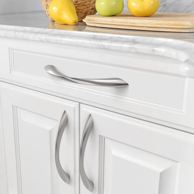 Amerdeco 10 Pack Brushed Satin Nickel 5 Inch (128mm) Hole Center Cabinet Pulls