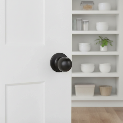 Ashland Passage Door Knob, Matte Black