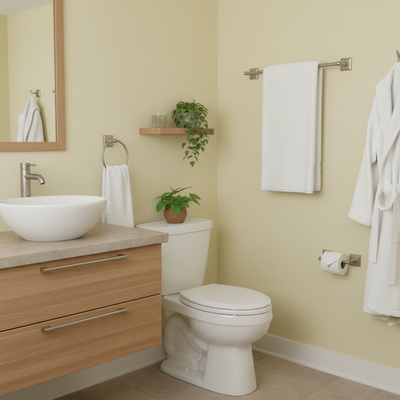 Aurora Series 4 Piece Satin Nickel Bathroom Hardware Set