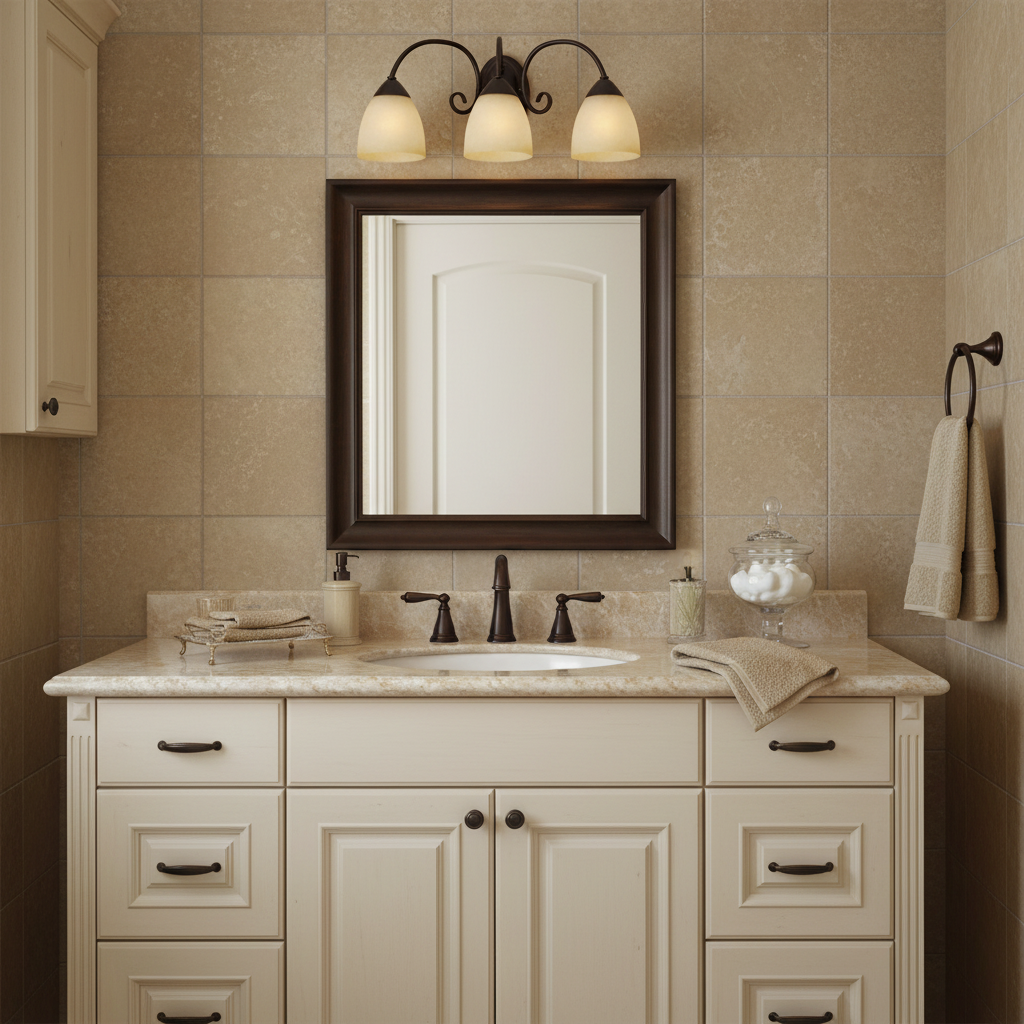 Berkshire Series Oil Rubbed Bronze 3 Light Bathroom Vanity Wall Fixture