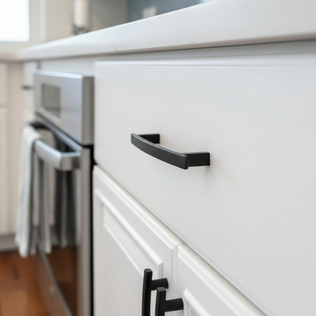 Cosmas 5239FB Flat Black Contemporary Arch Cabinet Pull