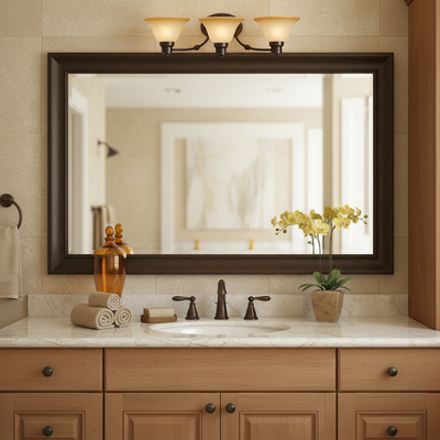 Bristol Series Oil Rubbed Bronze 3 Light Bathroom Vanity Wall Fixture