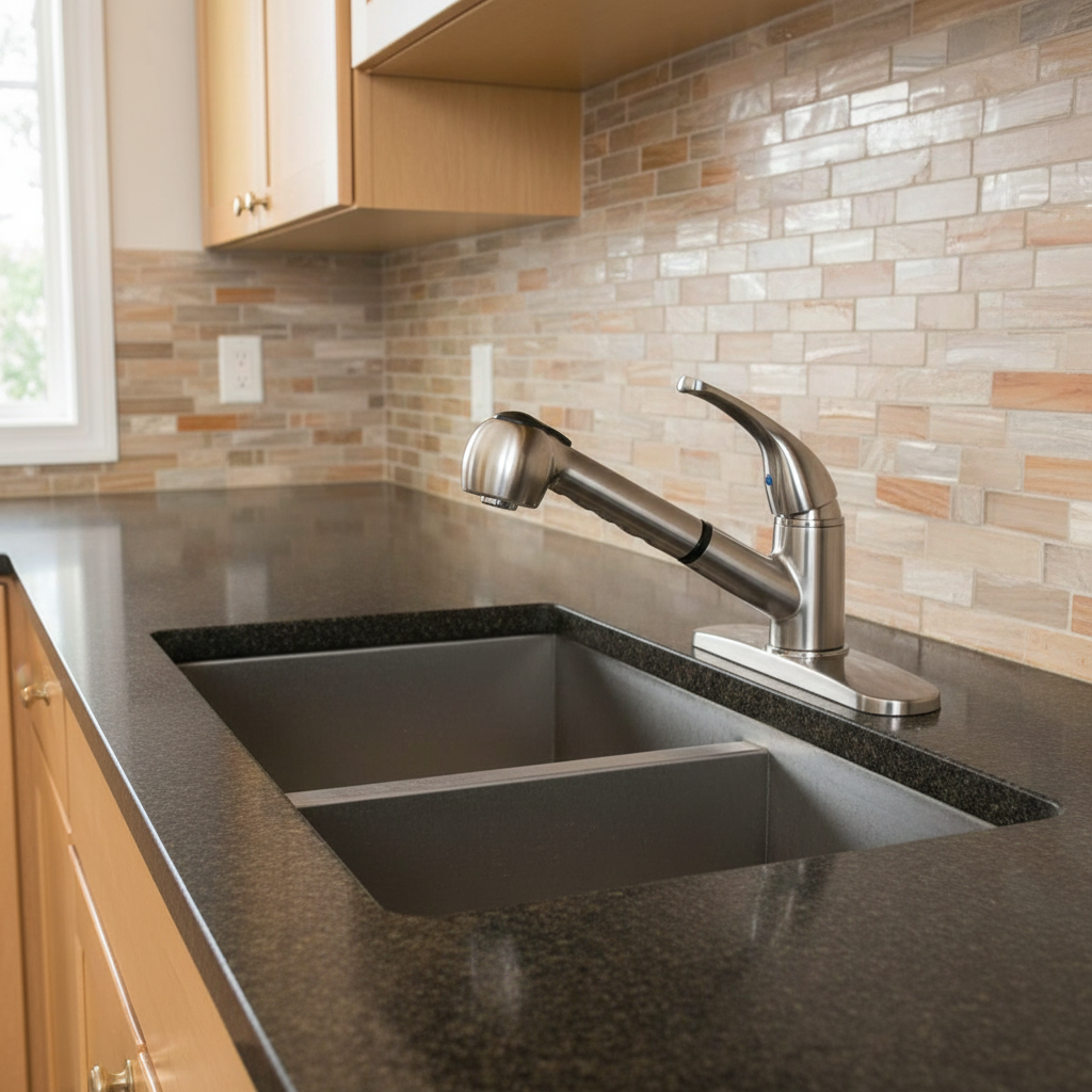 Crystal Cove 42-5678 Satin Nickel Kitchen Faucet w/ Sprayer