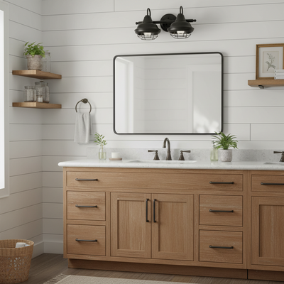 Charleston Matte Black 2 Light Wall Sconce / Bathroom Fixture