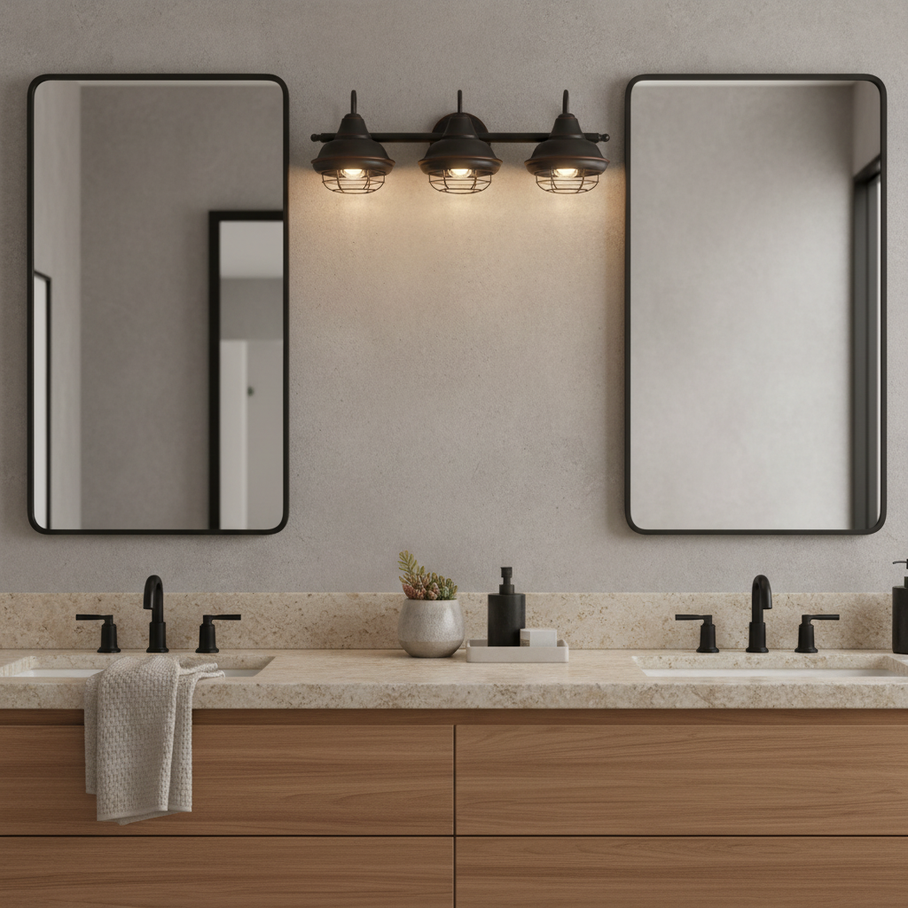 Charleston Oil Rubbed Bronze 3 Light Wall Sconce / Bathroom Fixture