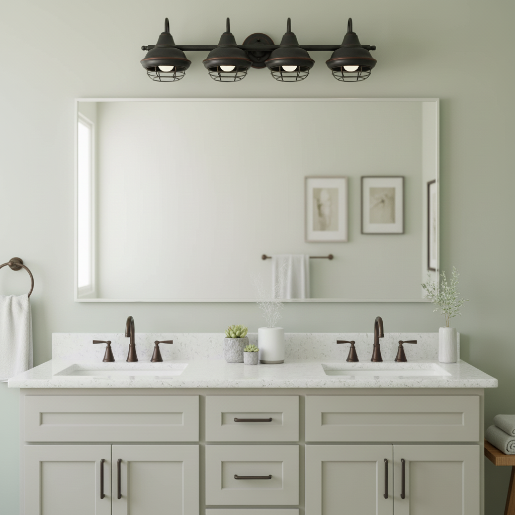 Charleston Oil Rubbed Bronze 4 Light Wall Sconce / Bathroom Fixture