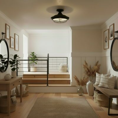 Charleston Oil Rubbed Bronze Semi-Flush Mount Ceiling Light Fixture