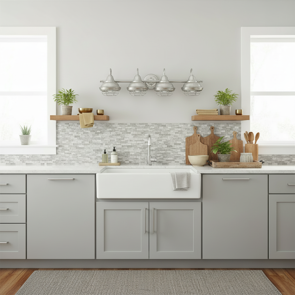 Charleston Satin Nickel 4 Light Wall Sconce / Bathroom Fixture