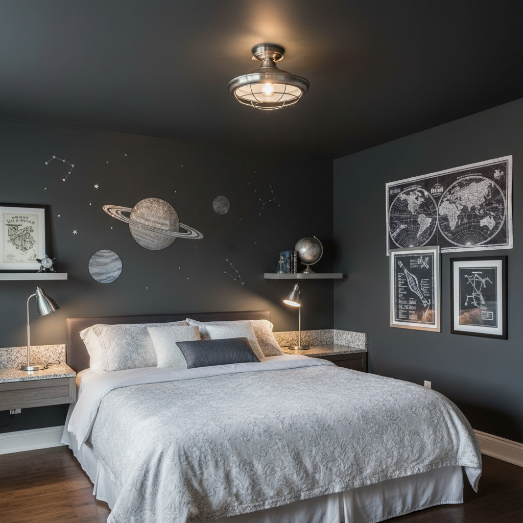 Charleston Satin Nickel Semi-Flush Mount Ceiling Light Fixture