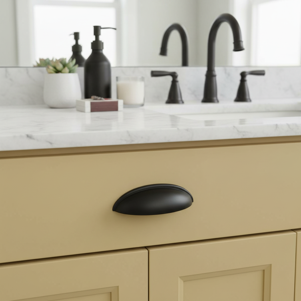 Cosmas 1399FB Flat Black Cabinet Cup Pull
