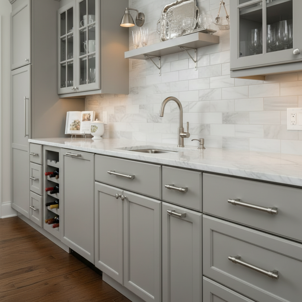 Cosmas 161-128SN Satin Nickel Euro Style Bar Pull