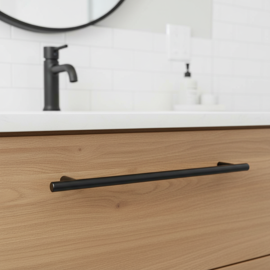 Cosmas 305-320FB Flat Black Euro Style Bar Pull
