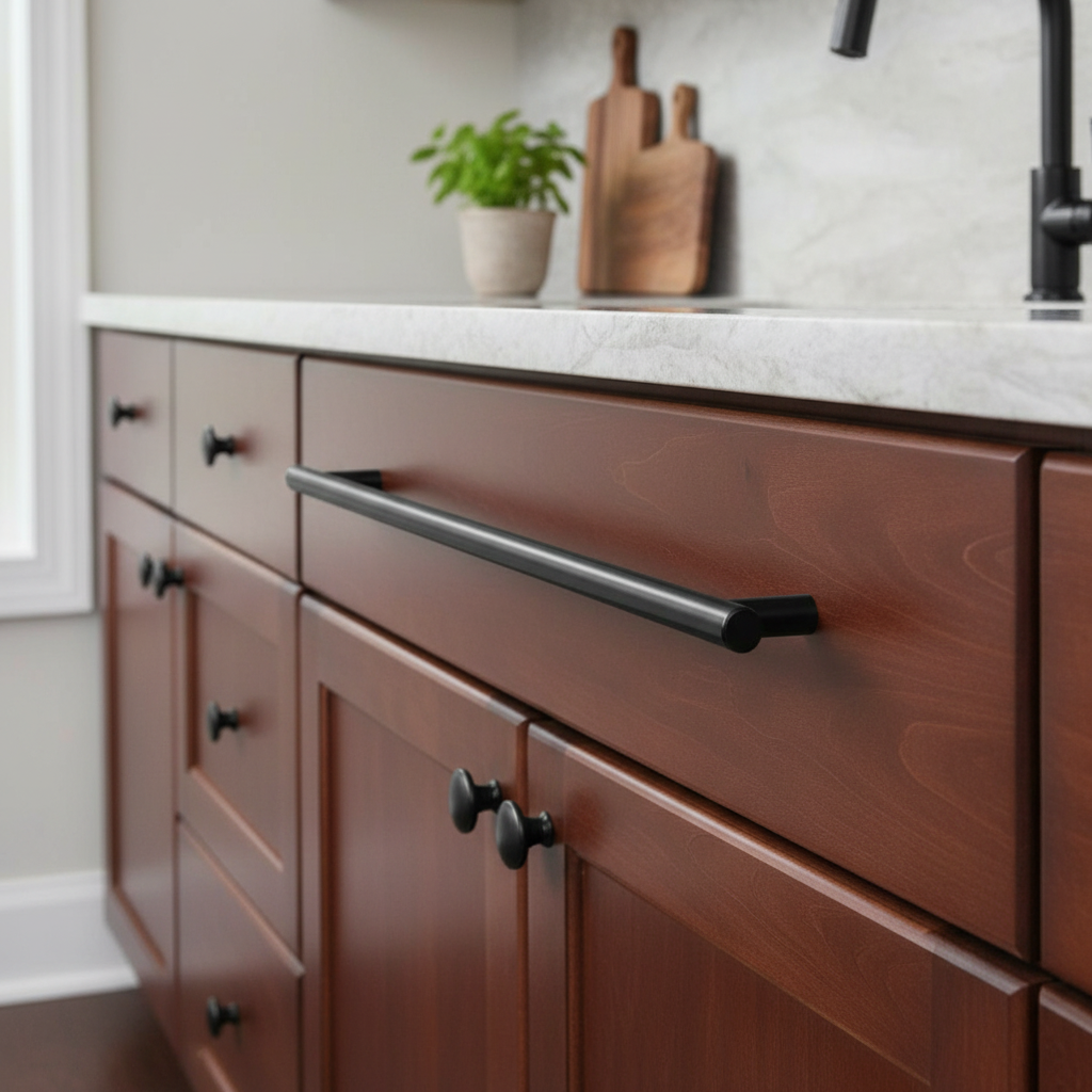 Cosmas 305-673FB Flat Black Euro Style Bar Pull