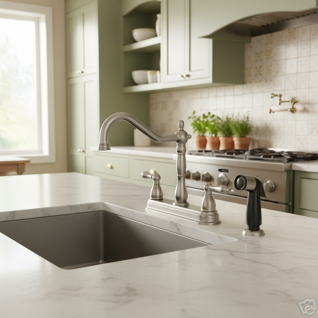 Crystal Cove 42-5819 Satin Nickel Kitchen Faucet w/ Sprayer