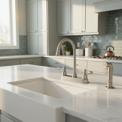 Designers Impressions 610071 Satin Nickel Kitchen Faucet w/ Sprayer