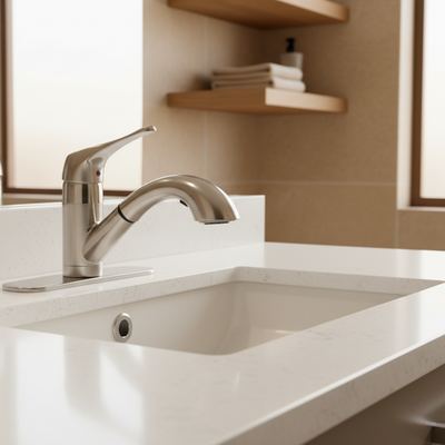 Designers Impressions 611489 Satin Nickel Kitchen Faucet w/ Pull Out Sprayer