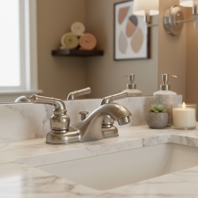 Designers Impressions 615494 Satin Nickel Lavatory Vanity Faucet