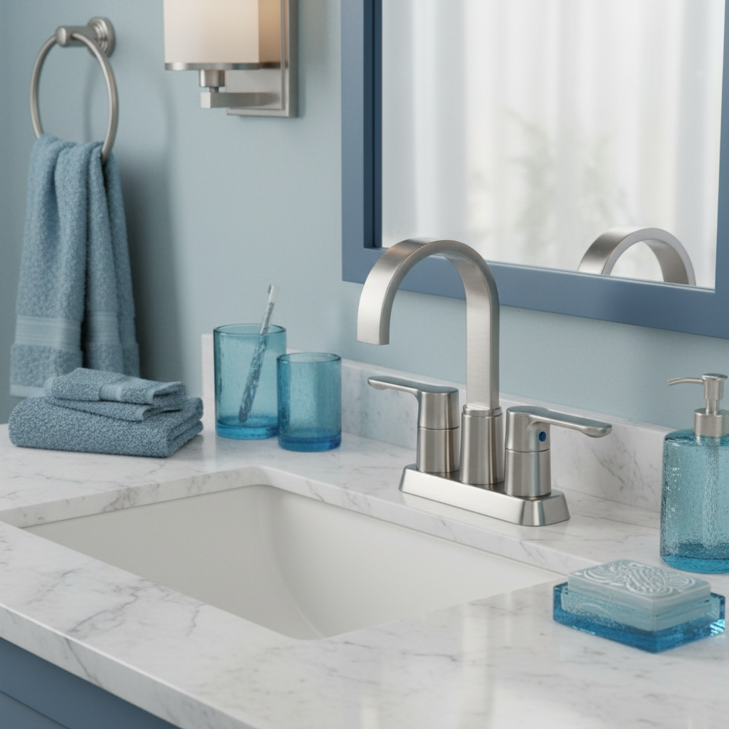 Designers Impressions 615649 Satin Nickel Lavatory Vanity Faucet