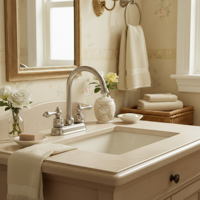 Designers Impressions 617430 Satin Nickel Lavatory Vanity Faucet