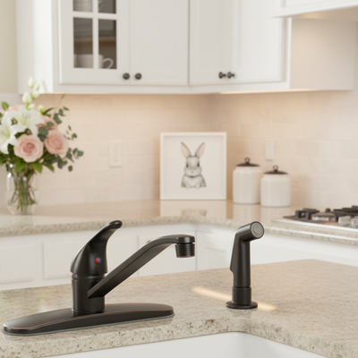 Designers Impressions 651601 Oil Rubbed Bronze Kitchen Faucet w/ Sprayer