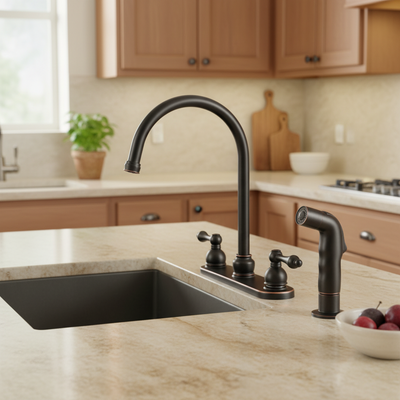 Designers Impressions 652398 Oil Rubbed Bronze Kitchen Faucet w/ Sprayer